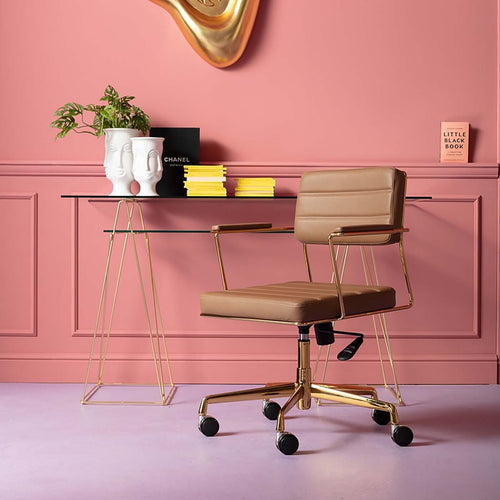 Kare Design Draaibare Bureaustoel Dottore Bruin - vtwonen shop