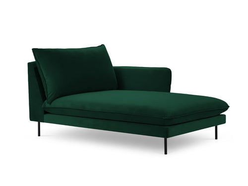 Cosmopolitan Design rechter chaise longue Vienna flueel, flessengroen - 170x110x95cm