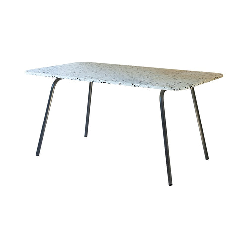 Tikamoon Rechthoekige tafel van premium terrazzo en grijs metaal voor 4/6 personen - Donkergrijs