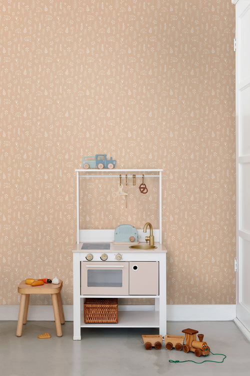 ESTAhome behang bloemmotief licht terracotta - 53 cm x 10.05 m - 139753 - vtwonen shop