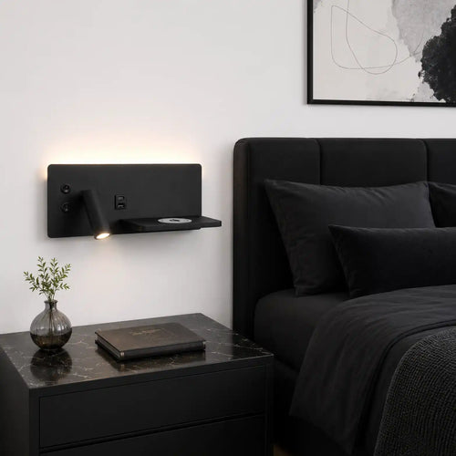 Artdelight wandlamp Charge - 2 lichts - 10  x 12   cm - zwart