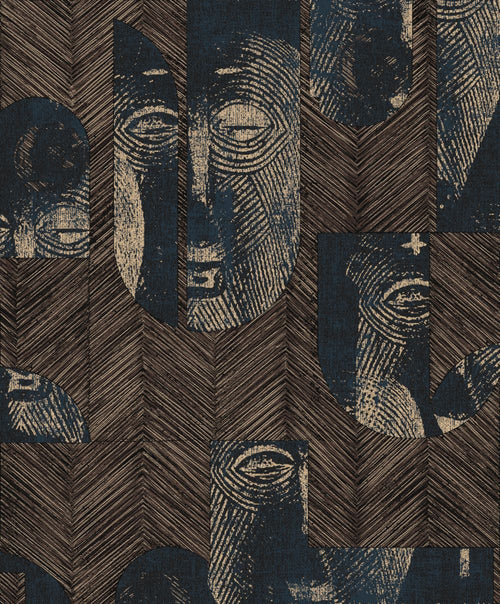 Masureel behang grafisch motief bruin - 53 cm x 10.05 m - 630860