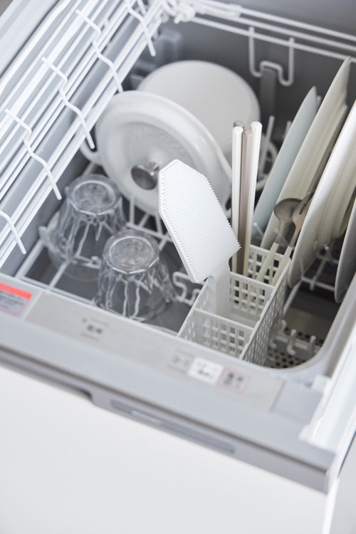 Yamazaki Siliconen Afwasborstel - Magnetisch - Tower - Wit - vtwonen shop