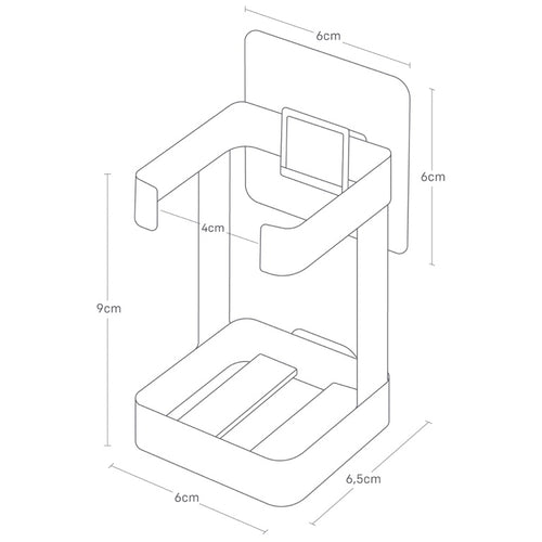 Yamazaki Zelfklevende Skincare Apparaten Houder - Tower - Zwart - vtwonen shop