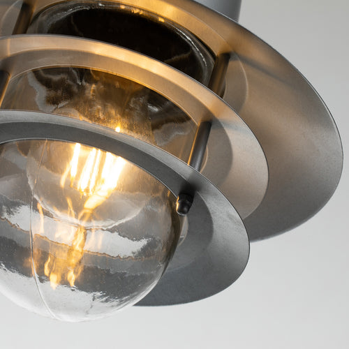 Elstead Copenhagen Buiten Dome Wandlamp Zilver, IP44