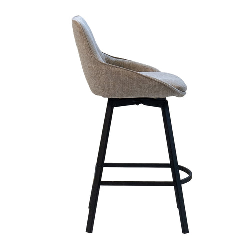 Giga Meubel Barstoel Roos - Stof/Metaal - Taupe - Set van 2 - vtwonen shop