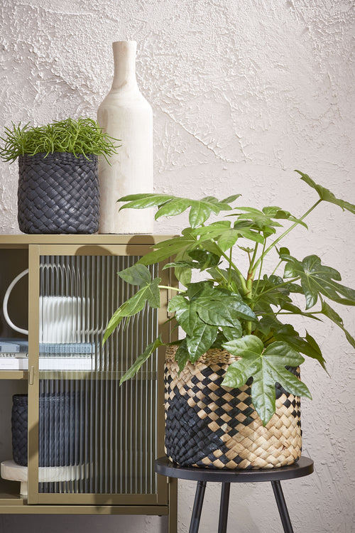 Mica Decorations Pia Vaas - H47 x Ø13 cm - Paulownia Hout - Lichtbruin