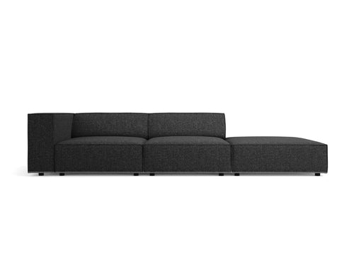 Cosmopolitan Design Rechte bank Arendal 4-zits, chenille, zwart - 102x262x70cm