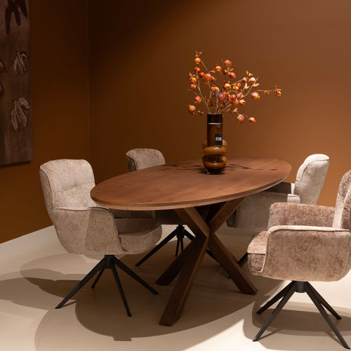 DÉJA Living Eettafel Lusa - Ovaal Bruin Eikenhout - 280x100x78cm