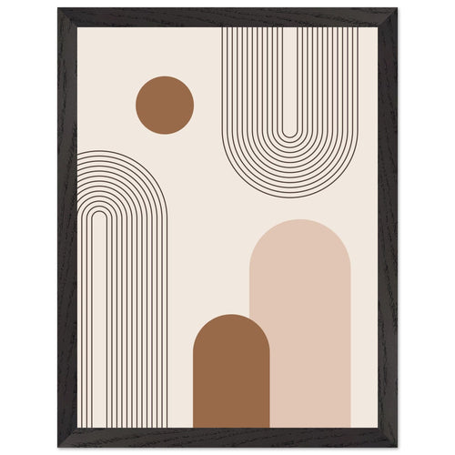 Artfulprints Poster met Lijst Boho – Subtle geometry   - 30x40 cm - Grijs