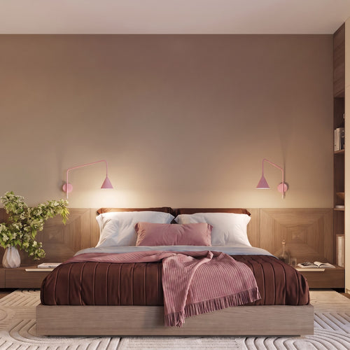 Sollux Lighting Wandlamp NOX 1 roze met schakelaar - 14x61x30cm