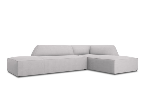 Micadoni rechter hoekbank Ruby 4-zits, structurele stof, lichtgrijs - 180x273x69cm