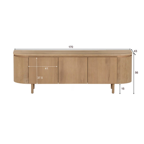 Livingfurn tv-meubel Tobago - bruin - 43x170x56