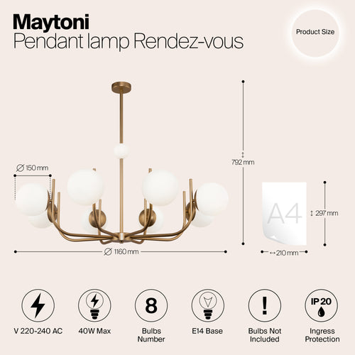 Maytoni - Hanglamp Rendez-vous - Messing - Ø103 - vtwonen shop