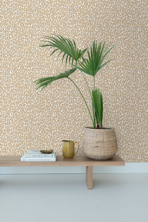 ESTAhome behang panterprint donker beige - 53 cm x 10.05 m - 139151