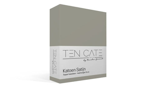 Ten Cate topper hoeslaken - 100% katoensatijn - 140x200 -  grijs