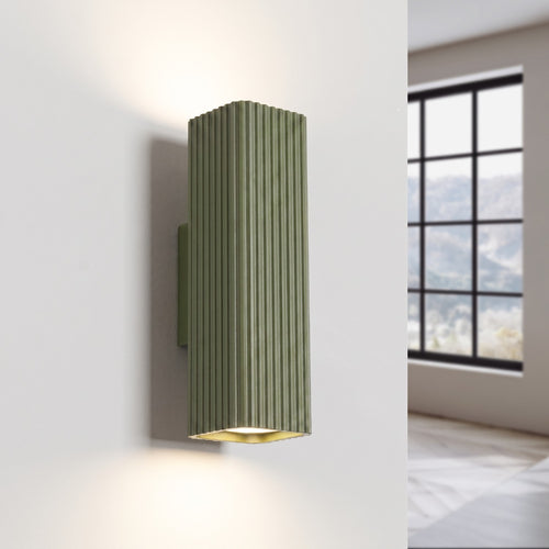 Sollux Lighting Wandlamp RAYO 20 olijfgroen - 6x8x20cm