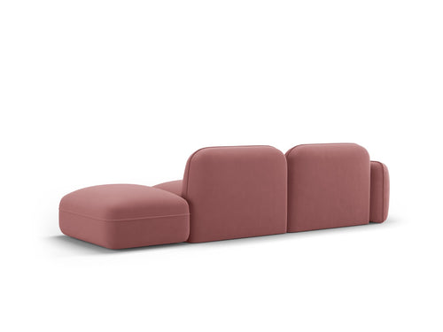 Cosmopolitan Design Rechte modulaire bank Sydney 3-zits, flueel, zalm - 90x295x70cm