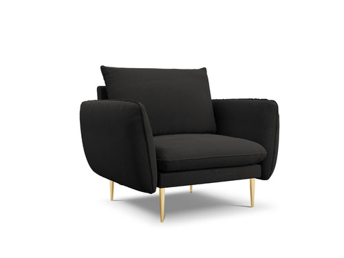 Cosmopolitan Design Fauteuil Vienna boucle, zwart - 94x97x95cm