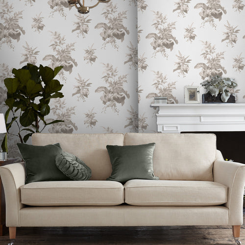 Laura Ashley Vliesbehang - Narberth - Dove Grey - Grijs 10mx52cm