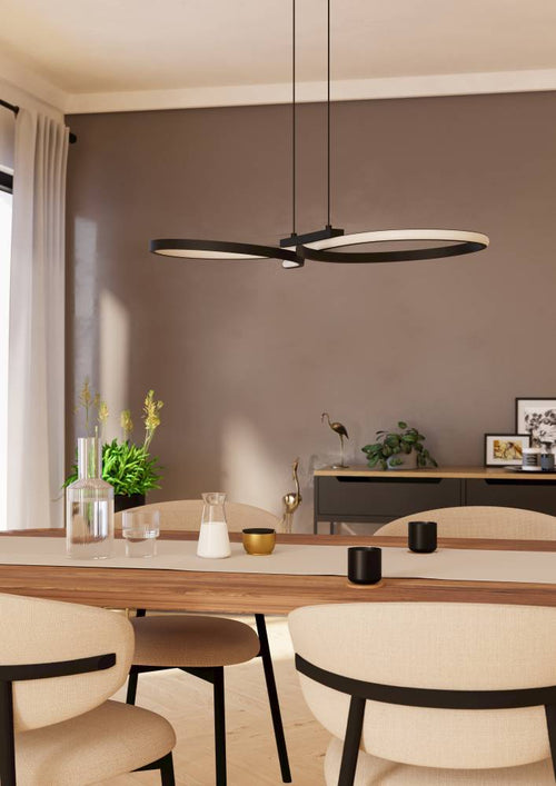 EGLO hanglamp Serpins - led - 66 cm - zwart/wit - vtwonen shop