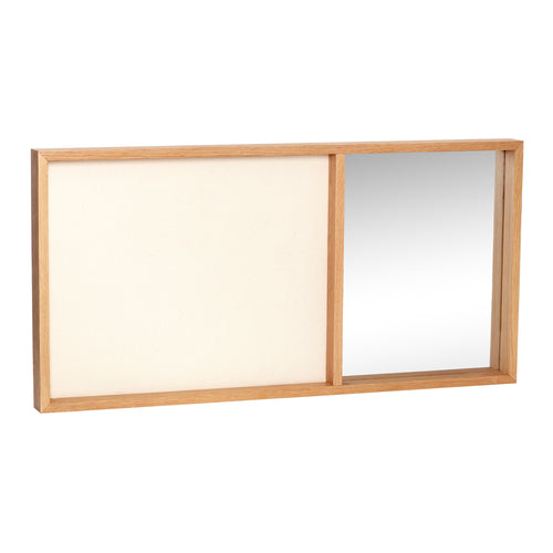 Hübsch bord Combine - canvas/spiegelglas/mdf/eikenfineer - 80x5xh40cm