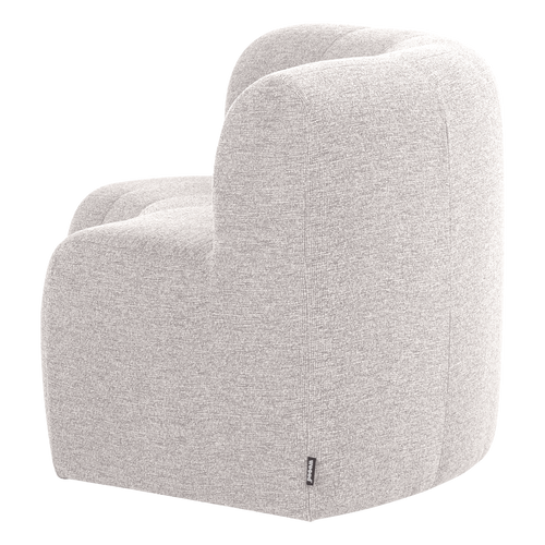 WOOOD eetbank halfronde hoek rug Mojo Base - Bouclé - Ecru - 83x152x76