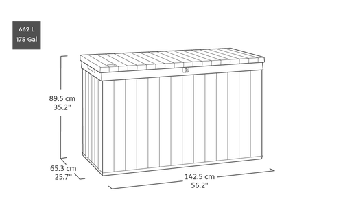 Keter Venetian Opbergbox - 670L - 142,5x65,3x89,5cm - Bruin - vtwonen shop