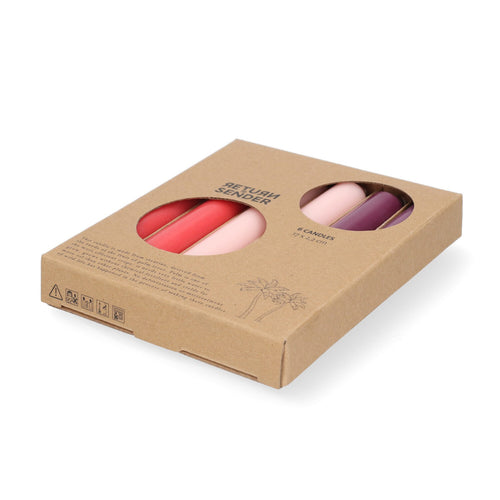 Return to Sender Dinerkaarsen 17 cm - Set met 3 kleuren - Roze