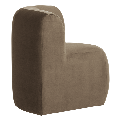 WOOOD eetbank hoek rugleuning Mojo Base - Velvet - Taupe - 83x80x80