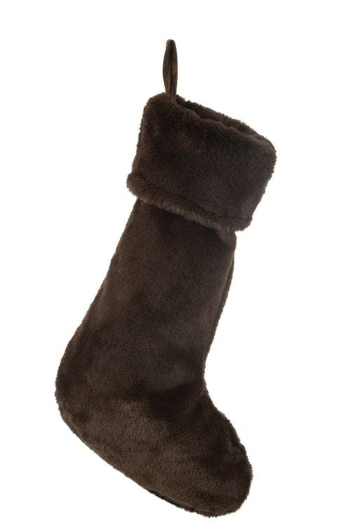 J-Line hanger Sok Cutie - polyester - donkerbruin