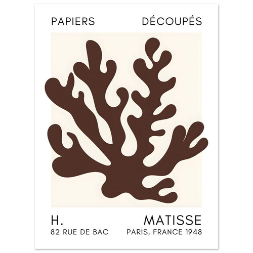 Artfulprints  Matisse – Saltflower shapes brown   poster 30x40 cm