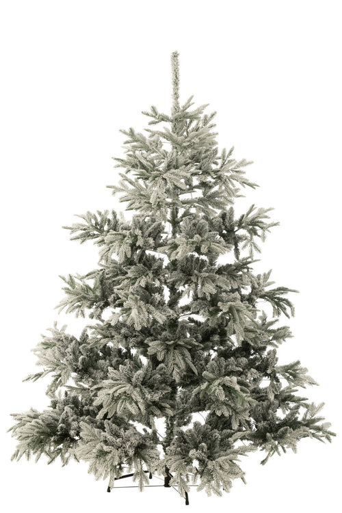 J-Line kerstboom 420 Led Besneeuwd - kunststof - groen/wit