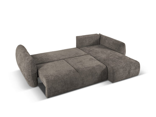 Cosmopolitan Design Converteerbare hoekbank rechts met opbergdoos Matera 4-zits, chenille, grijs - 173x253x86cm