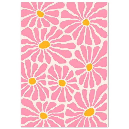 Artfulprints Poster met Lijst Matisse - Pink flowers   - 50x70 cm - Roze