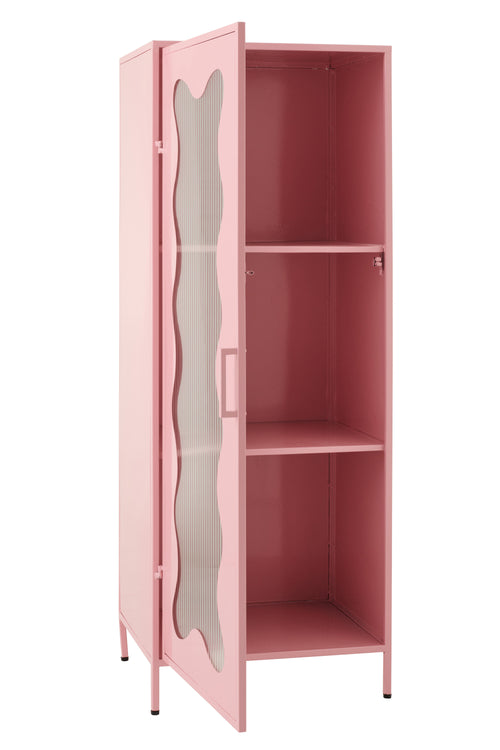 J-Line kast Golf - ijzer/glas - lichtroze