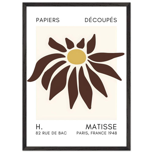 Artfulprints Poster met Lijst Matisse – Deep sea dance brown   - 50x70 cm - Bruin
