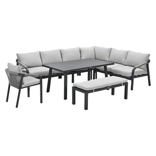 Garden Impressions lounge dining set Tarera donker grijs - 7-delig