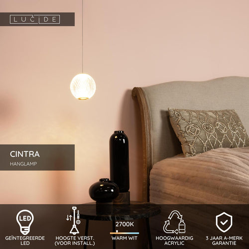 Lucide hanglamp CINTRA - Geïntegreerde LED - Transparant
