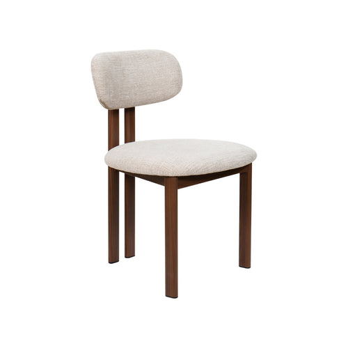 Giga Meubel Eetkamerstoel Noor - Stof/Staal - Beige/Walnoot - Set van 2 - vtwonen shop