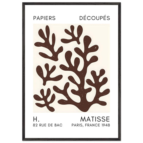 Artfulprints Poster met Lijst Matisse – Coral shadows brown   - 70x100 cm - Bruin