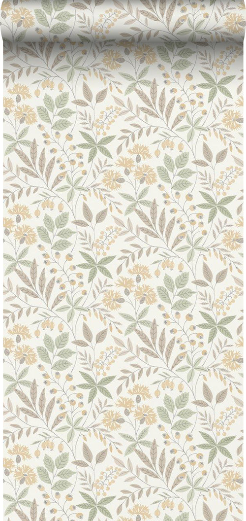 Borastapeter behang bloemen beige - 53 cm x 11.2 m - 660146 - vtwonen shop
