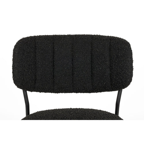 Housecraft Living Jolien Eetkamerstoelen Zwart/Zwart Bouclé - Set van 2