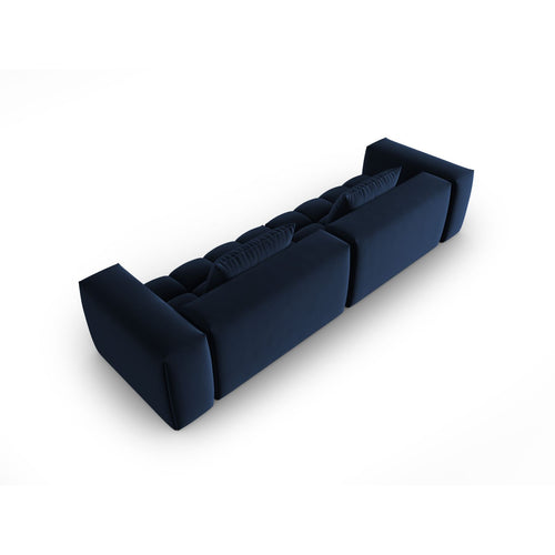Cosmopolitan Design - Modulaire bank Verona 5-zits, flueel koningsblauw - 85x290x70cm