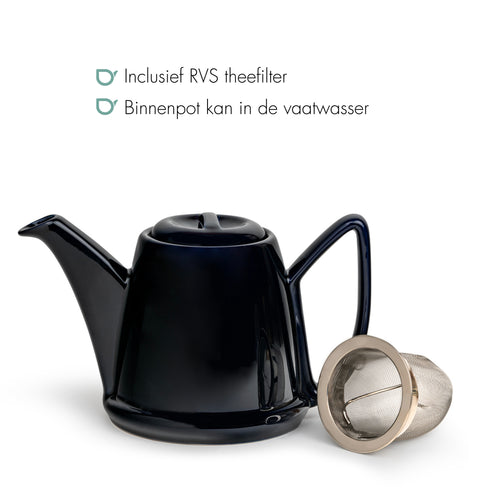 Bredemeijer - Theepot jubileum Cosy Manto 1,0L blauw/tulp - Limited Edition - vtwonen shop