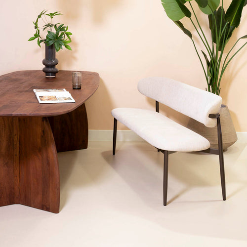 Giga Meubel Eetkamerbank Alexia - Beige/Brons - 160x55x77cm