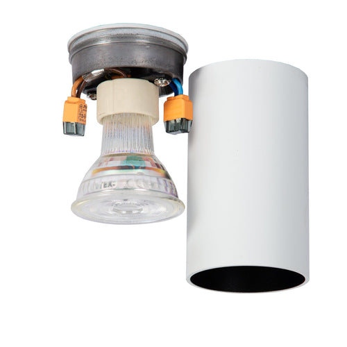 Atmooz plafondlamp Era Fix - wit - zwart binnenin - Ø 5,5 x H 10 cm - GU10