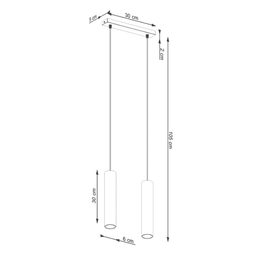 Sollux Lighting Hanglamp LAGOS 2 beige - 30x6x105cm
