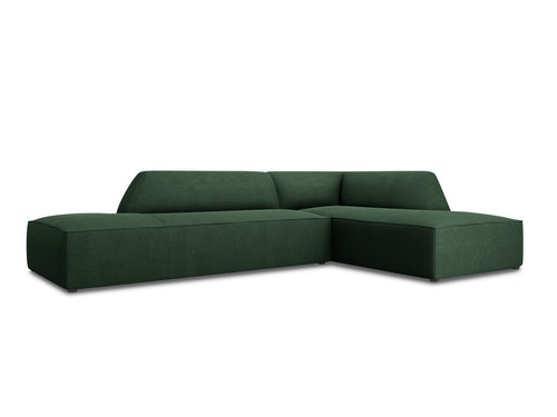 Micadoni rechter hoekbank Ruby 4-zits, structurele stof, groente - 180x273x69cm