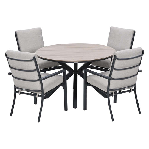 Garden Impressions Tuinset Senja 5-delig sandstone - Tulli tuintafel Ø122x75 cm